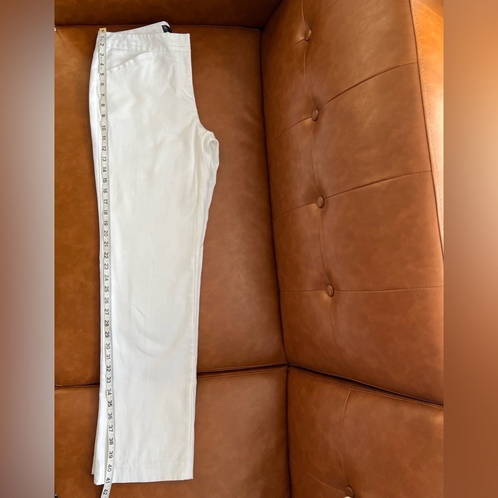 Rafaella Curvy White Straight Leg Trouser Pants Size 6 Sailor Nautical Coastal - Picture 8 of 14